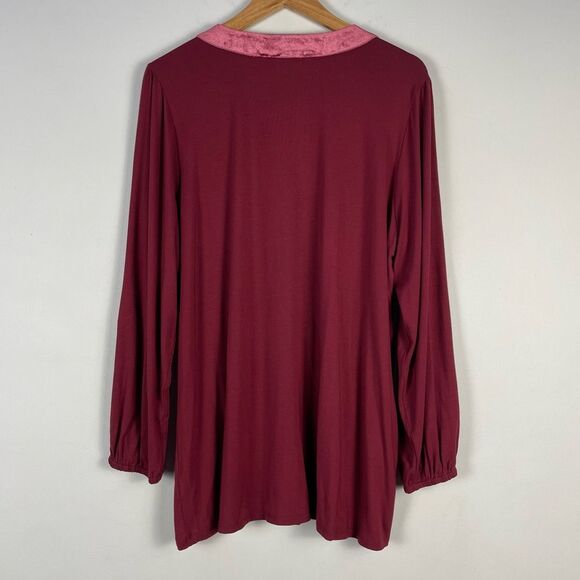 Soft Surroundings Adornment Velvet Trim Tunic Top‎ XL NEW Studded Jersey Knit - Picture 8 of 12